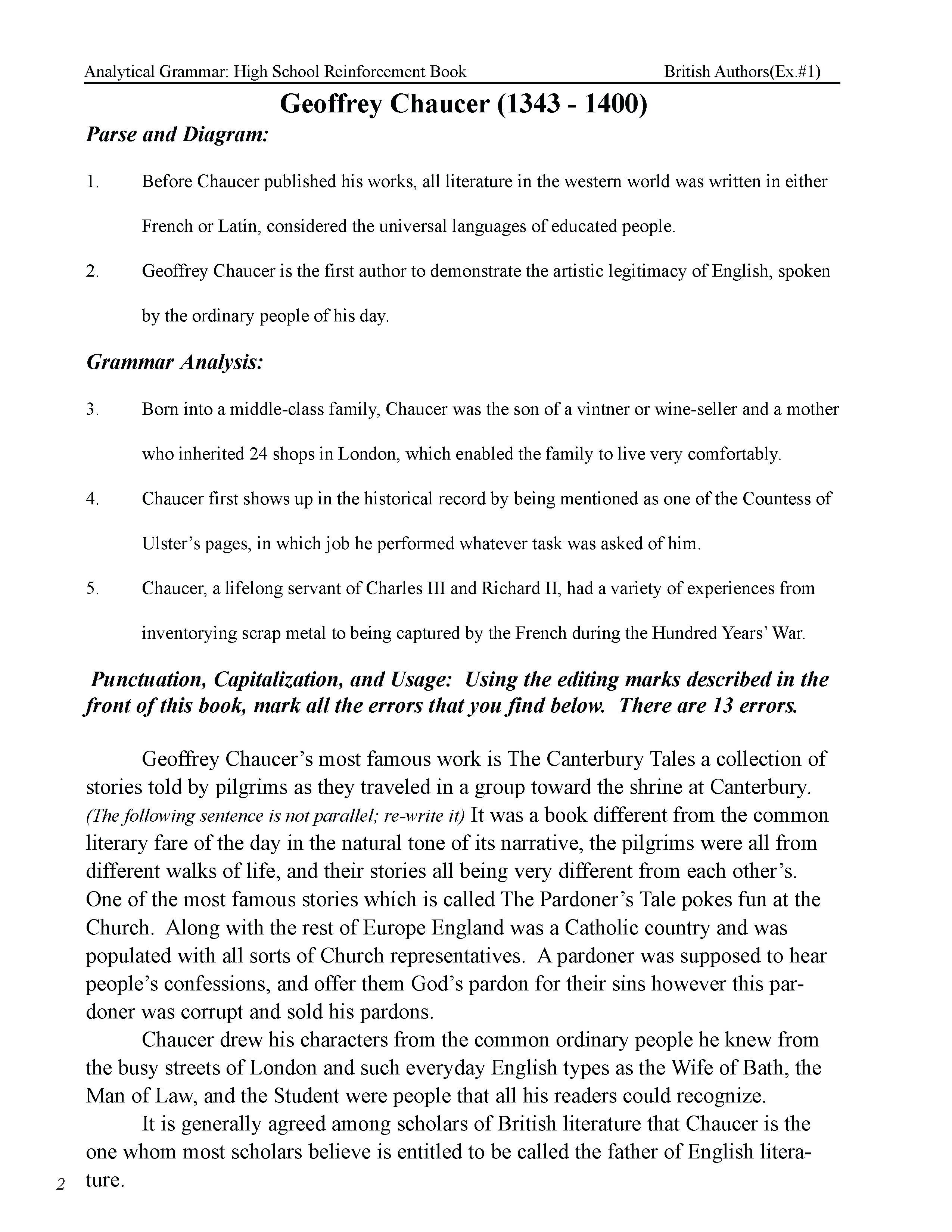 High School Reinforcement: The Great British Authors