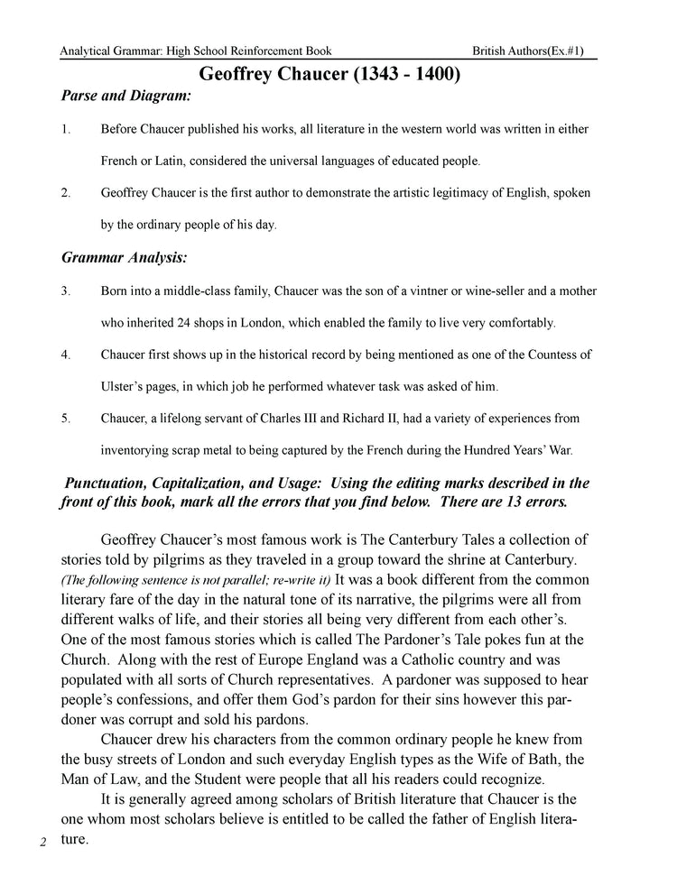 High School Reinforcement: The Great British Authors