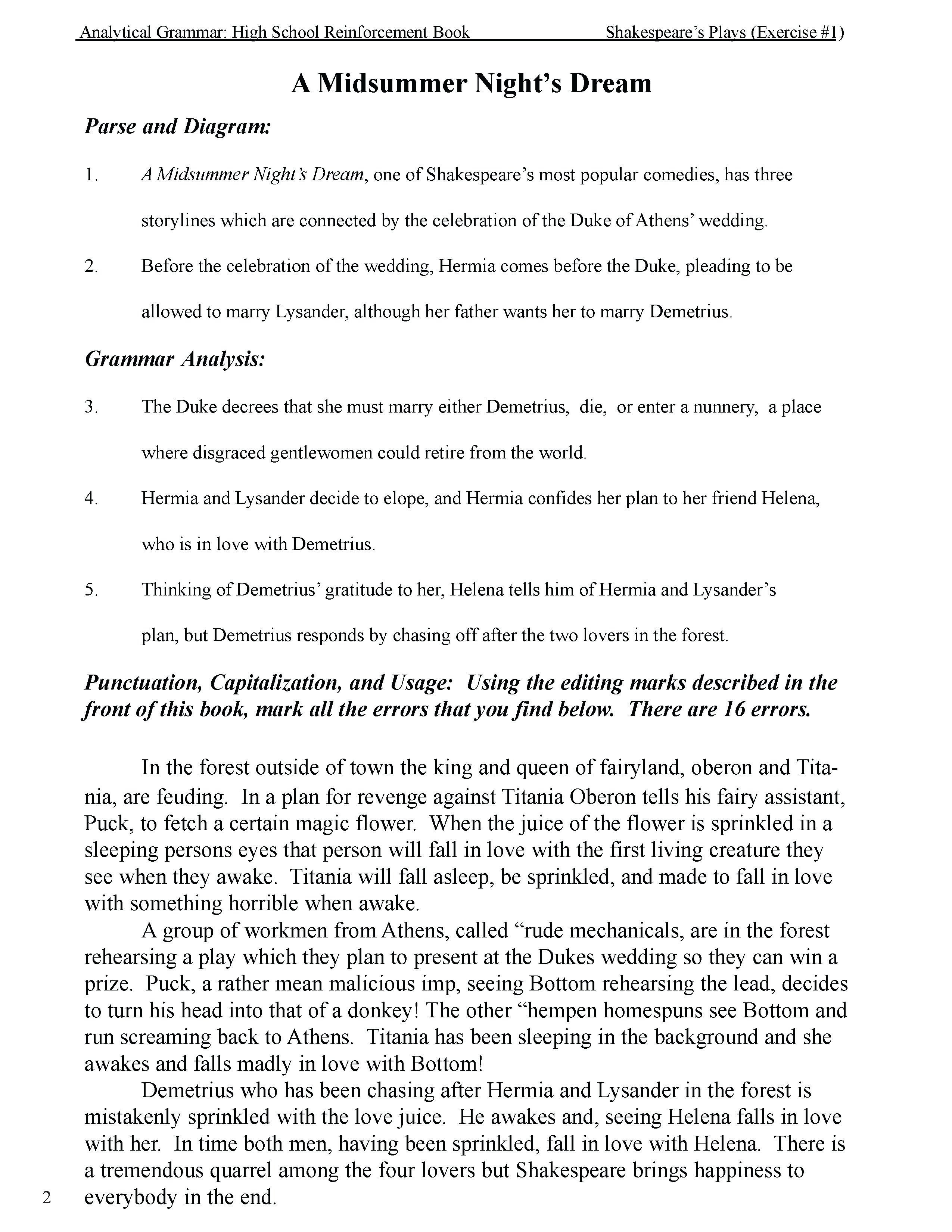 High School Reinforcement: Shakespeare's Plays