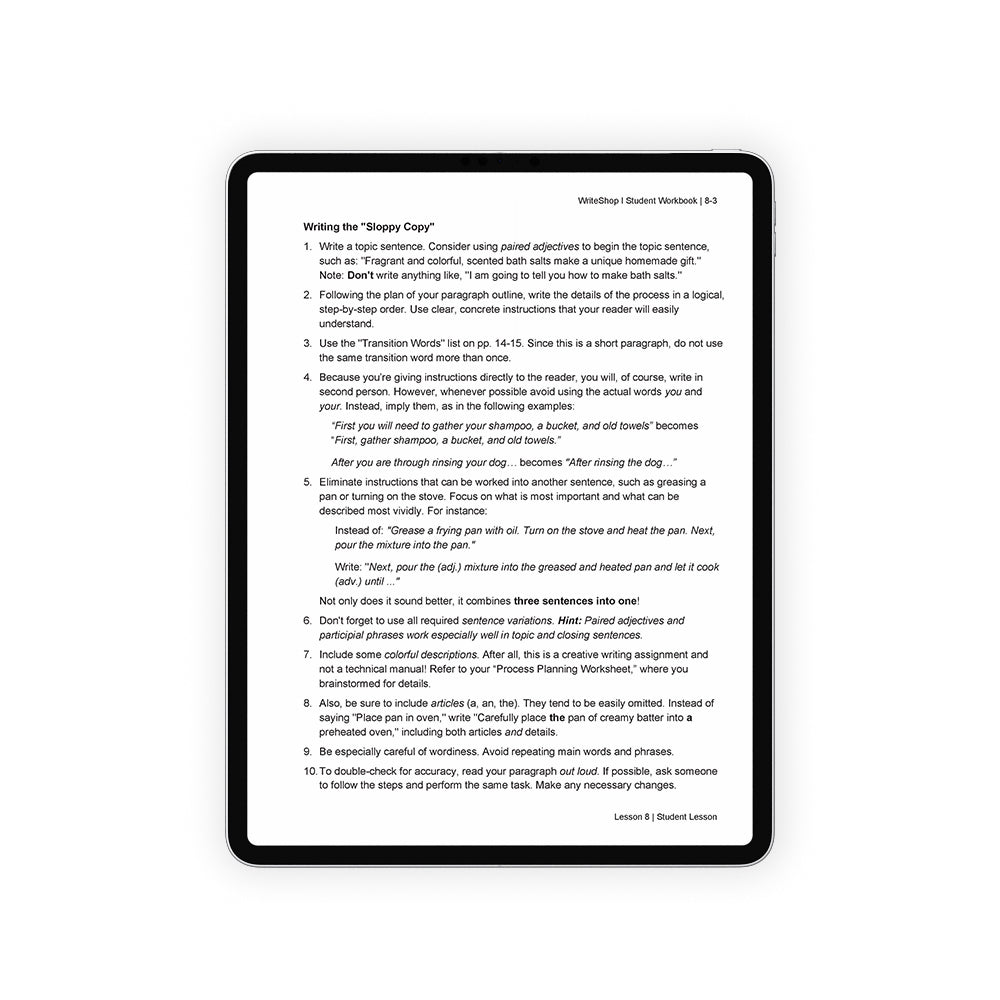 WriteShop I Student Workbook (ebook)